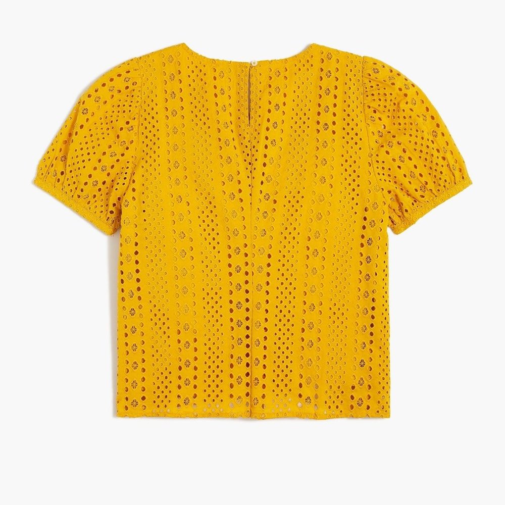 J. Crew Bronzed Eyelit Puff Short Sleeve Top XXL - Picture 5 of 5